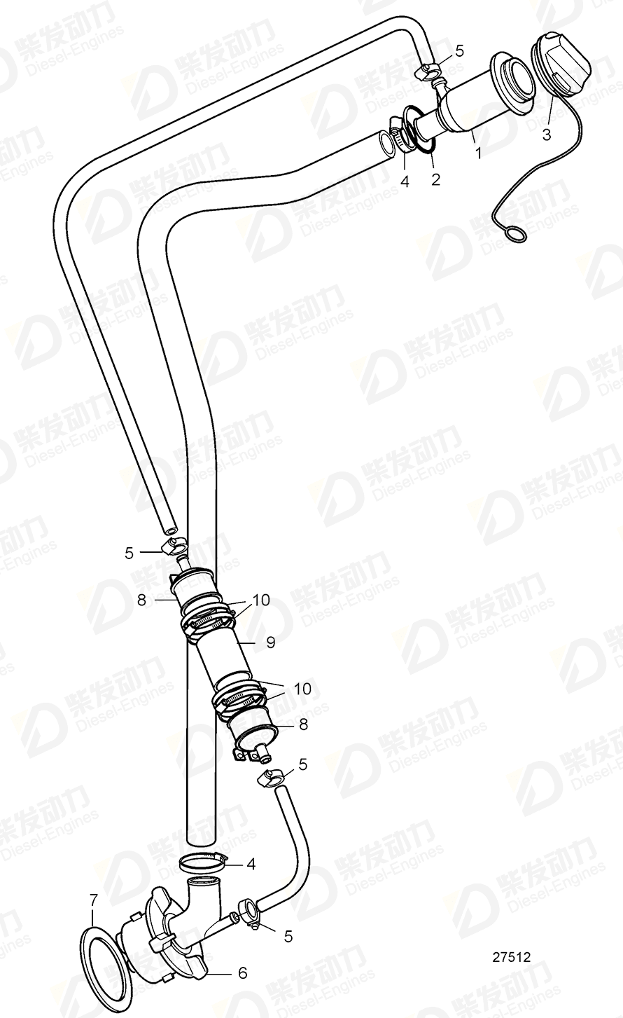 volvo penta Hose clamp 21402063 Drawing volvo penta Hose clamp 21402063 Drawing